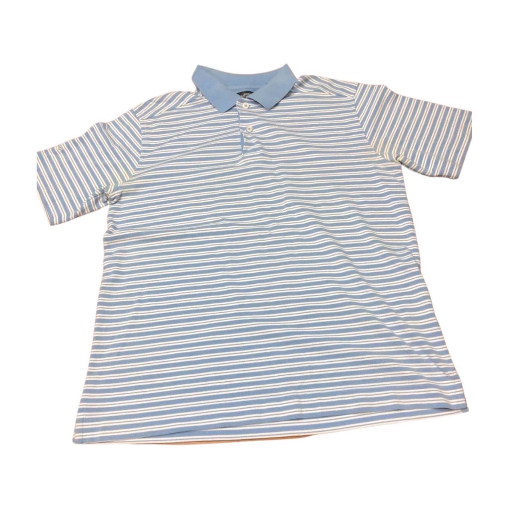 Callaway Polo Shirts Mens Size M Blue Striped Golf